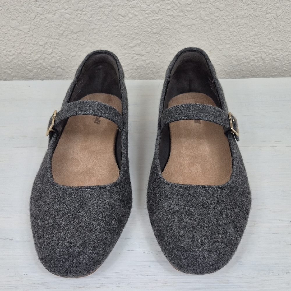 Dr. Scholl's Wexley Jane Maryjanes Ballet Flats 10W Wool Felt Grey